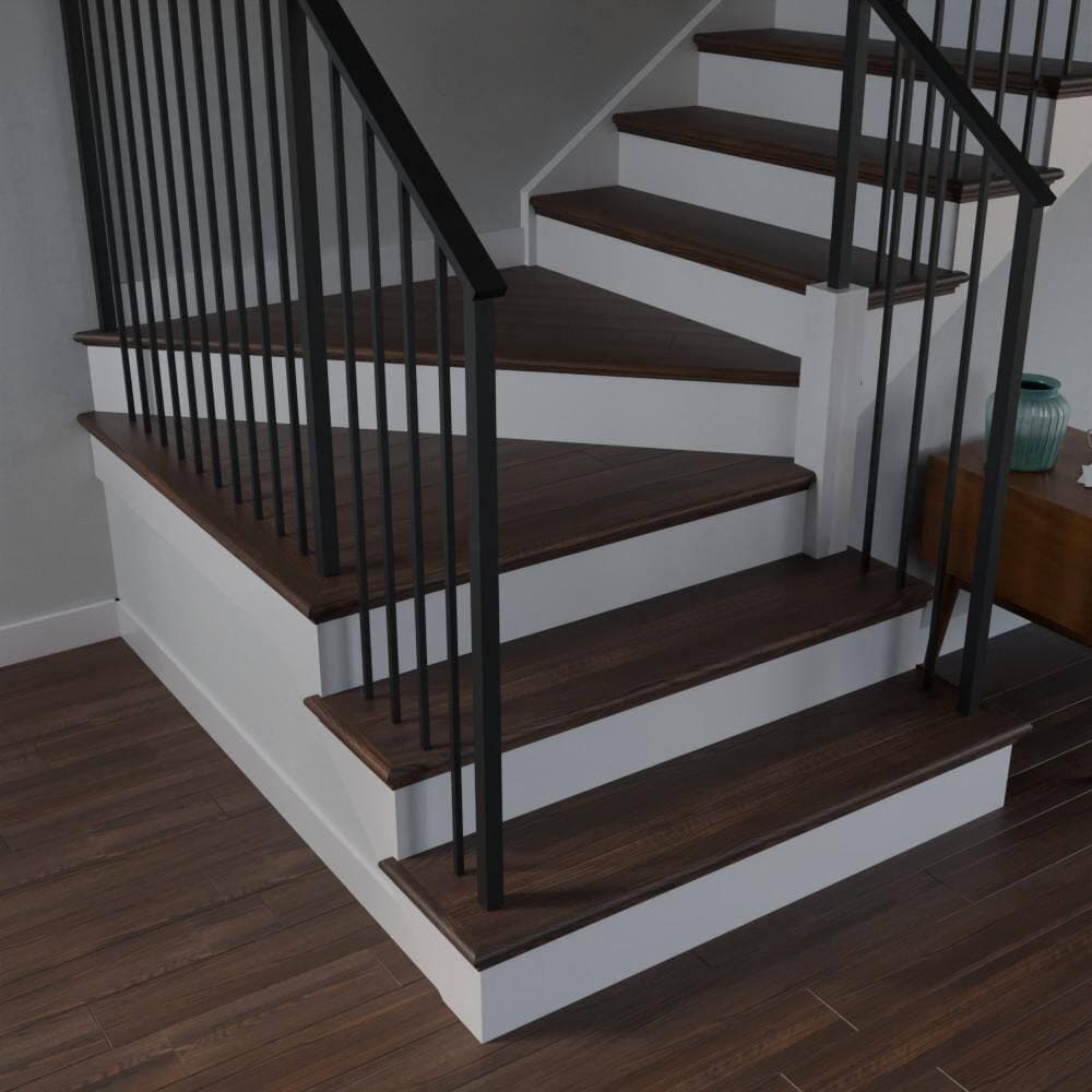 Stairtek Retread 0.75 in. x 5.25 in. x 48 in. Prefinished Mocha Red Oak Wood Stair Landing Tread (2)