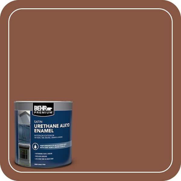 BEHR PREMIUM 1 qt. #S210-7 October Leaves Satin Enamel Urethane Alkyd Interior/Exterior Paint (2)