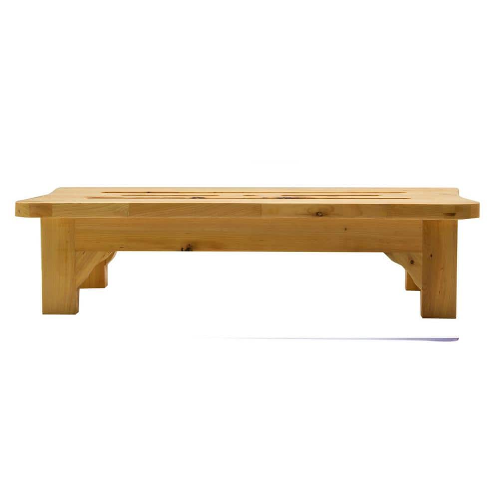 ALFI BRAND 24 in. x 6 in. Vanity Stool in Natural Wood (3)