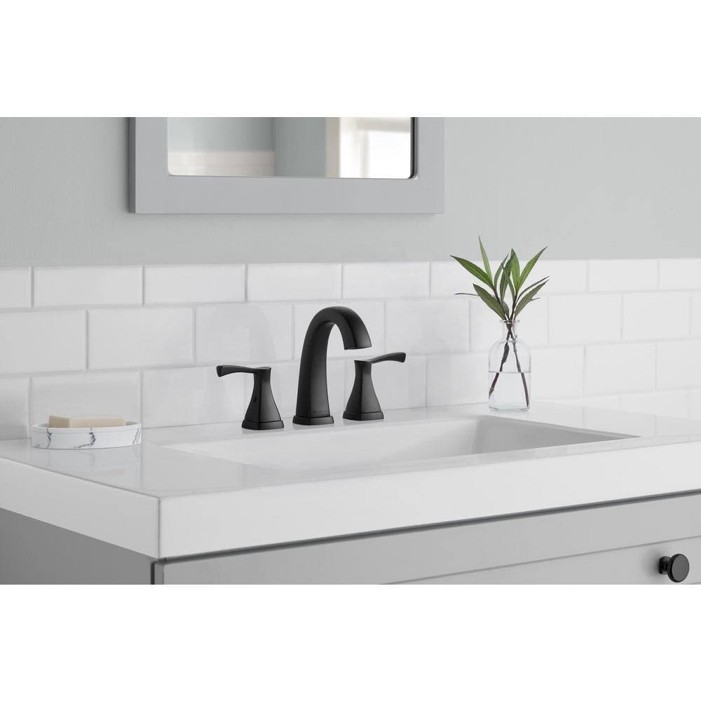 Glacier Bay Calandine 8 in. Widespread 2-Handle Bathroom Faucet in Matte Black (3)