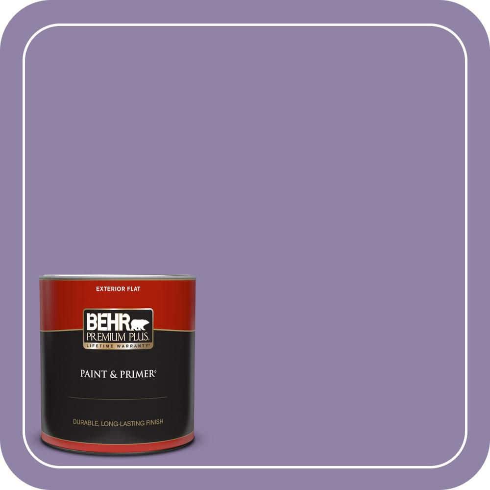 BEHR PREMIUM PLUS 1 qt. #650D-5 Fabulous Grape Flat Exterior Paint & Primer