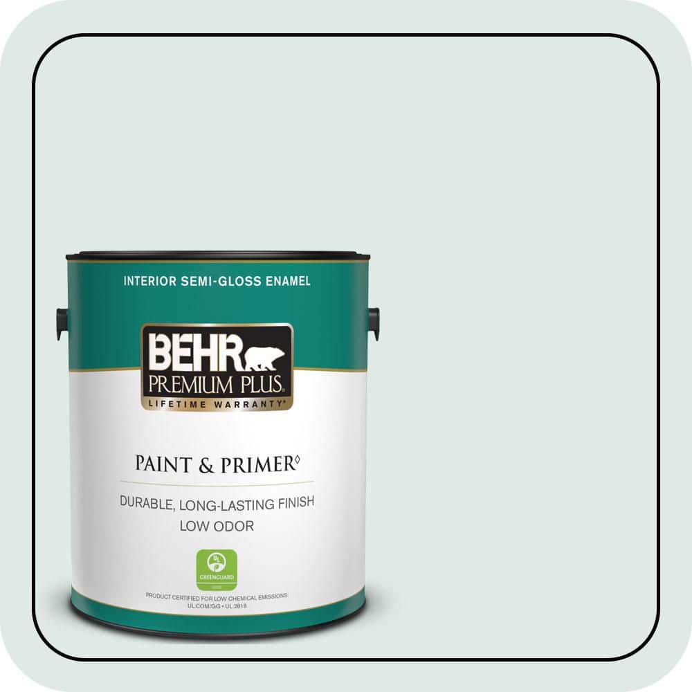 BEHR PREMIUM PLUS 1 gal. #PPU13-17 Fresh Day Semi-Gloss Enamel Low Odor Interior Paint & Primer