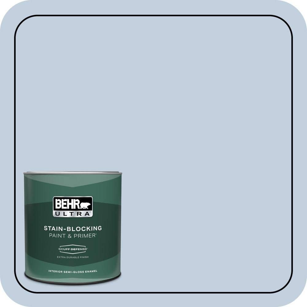 BEHR ULTRA 1 qt. #580E-2 Saltwater Extra Durable Semi-Gloss Enamel Interior Paint & Primer