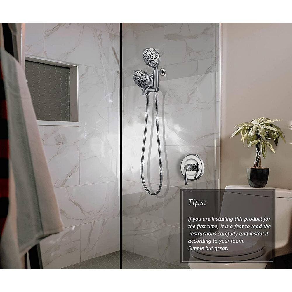 ELLO&ALLO Single-Handle 48-Spray Shower Faucet and Handheld Combo with 5 in. Shower Head (Valve Included) (2)