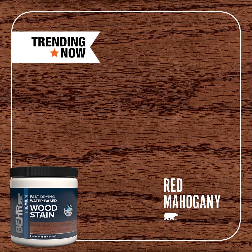 BEHR PREMIUM 8 oz. #TIS-508 Red Mahogany Transparent Water-Based Fast Drying Interior Wood Stain