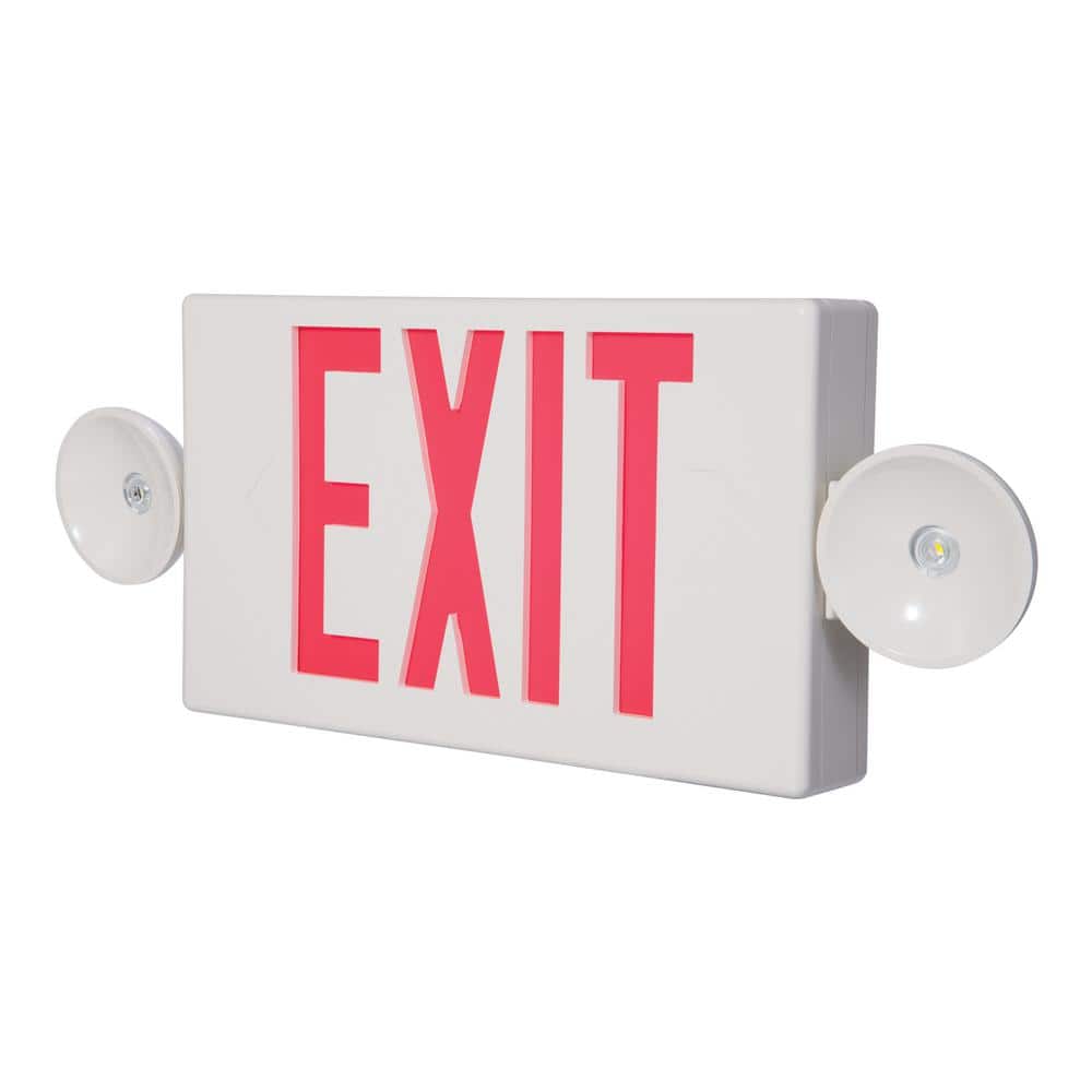 Sure-Lites LPXC Series 2.5-Watt White Integrated LED 2-Head Emergency Light Exit Sign Combo (2)