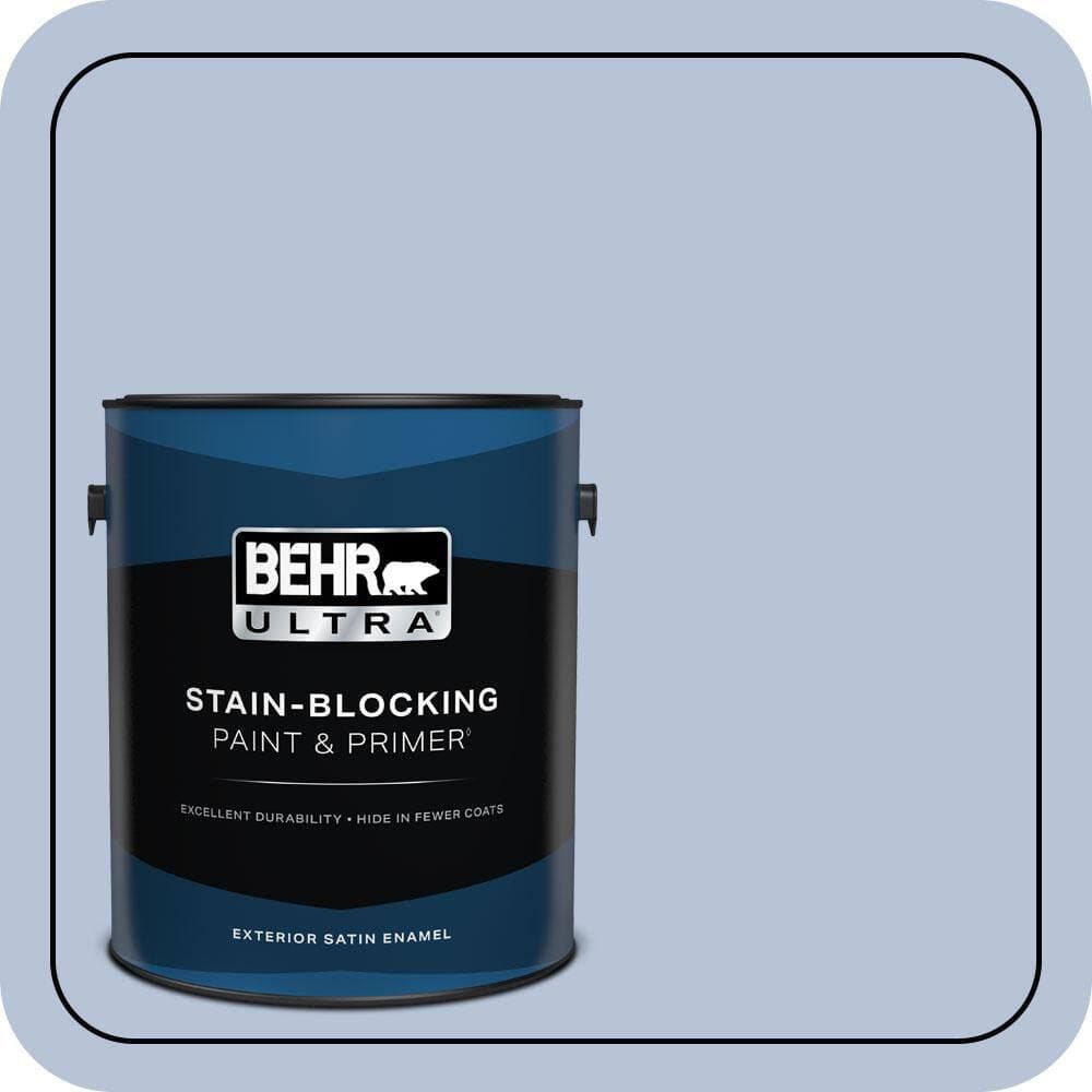 BEHR ULTRA 1 gal. #610C-3 Virginia Blue Satin Enamel Exterior Paint & Primer