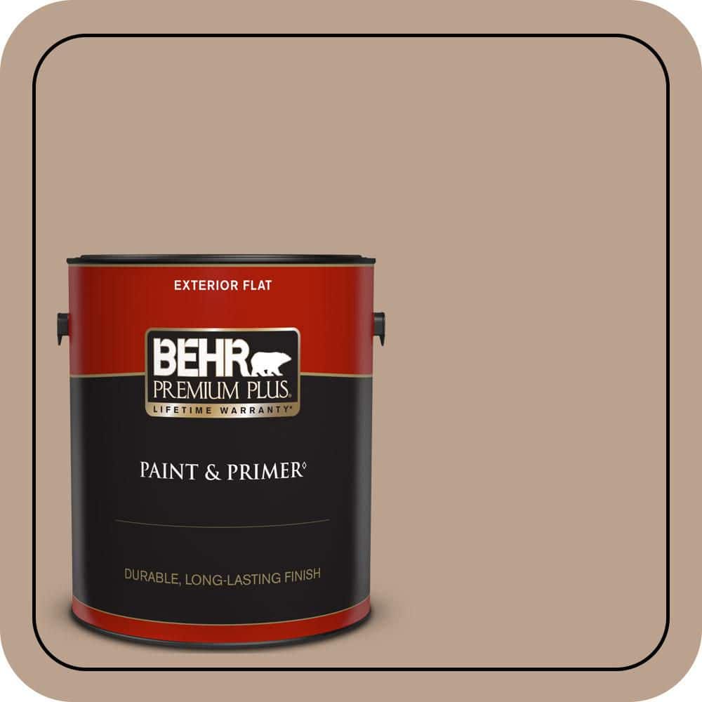 BEHR PREMIUM PLUS 1 gal. #T15-17 Mocha Foam Flat Exterior Paint & Primer