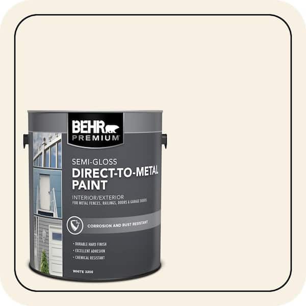BEHR PREMIUM 1 gal. #OR-W14 White Veil Semi-Gloss Direct to Metal Interior/Exterior Paint (2)