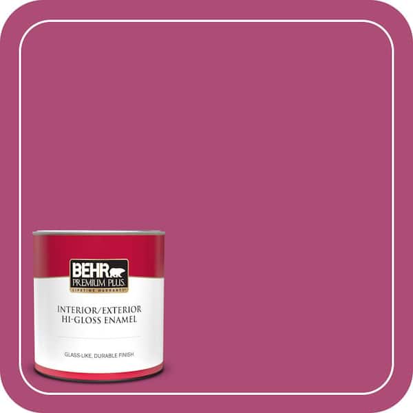 BEHR PREMIUM PLUS #100B-7 Hot Pink Flat Interior/Exterior Paint & Primer Color Sample (2)