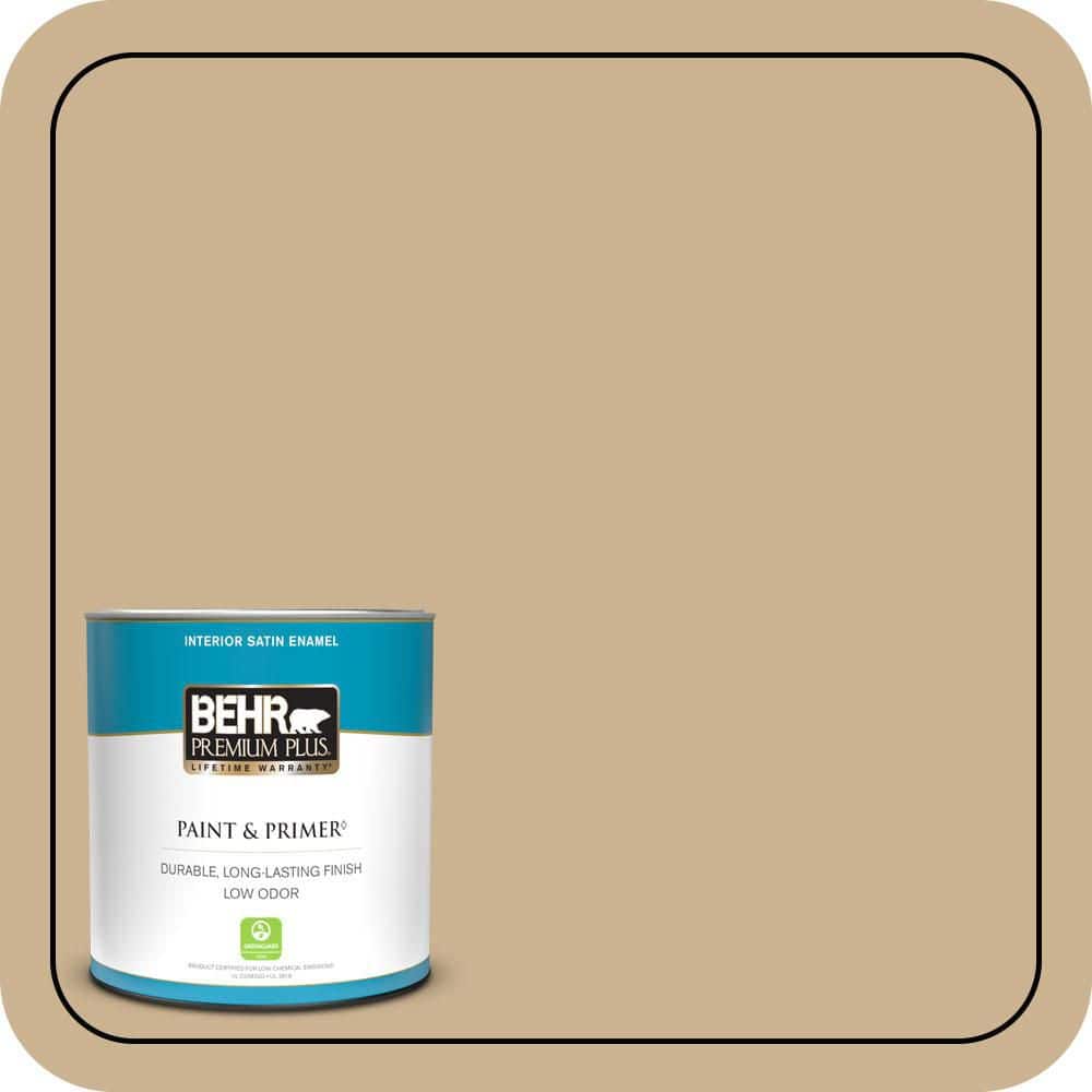 BEHR PREMIUM PLUS #PWL-84 Tropical Tan Enamel Low Odor & Primer (1)