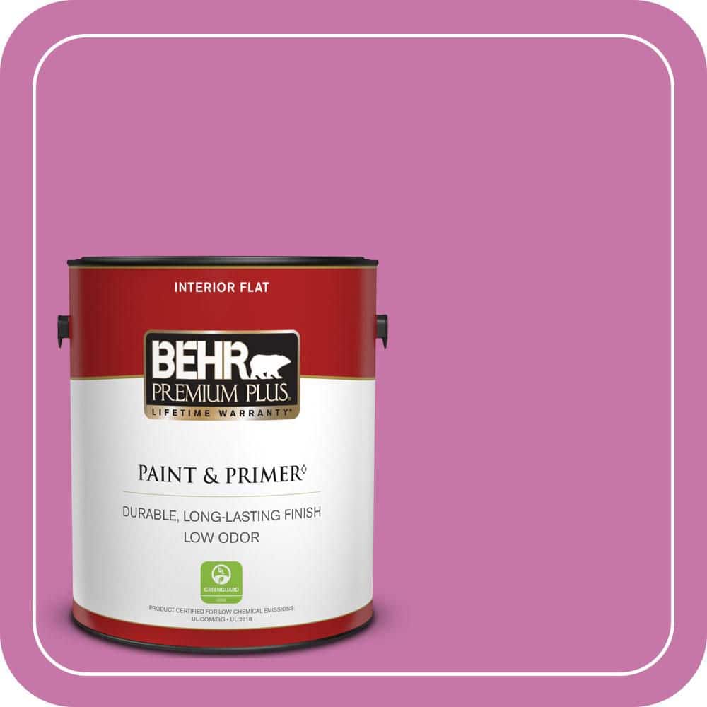 BEHR PREMIUM PLUS 1 gal. #680B-5 Strawberry Freeze Flat Low Odor Interior Paint & Primer