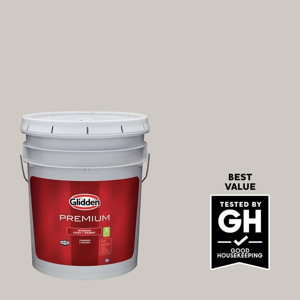 Glidden Premium 5 gal. PPG1007-2 Swirling Smoke Flat Interior Latex Paint (1)