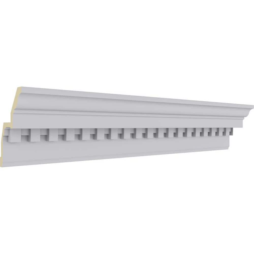 Ekena Millwork 4-3/4 in. x 6-3/4 in. x 94-1/2 in. Polyurethane Dentil Crown Moulding (2)