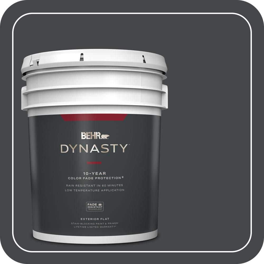 BEHR DYNASTY 5 gal. #PPU26-23A Dark Secret Flat Exterior Stain-Blocking Paint & Primer