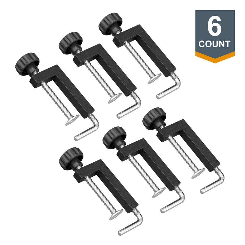 POWERTEC Universal Fence Clamp, For Table Saws, Router Tables, Clamping Squares, Drill Press Tables, Mitre Saws, 4-Pack (1)