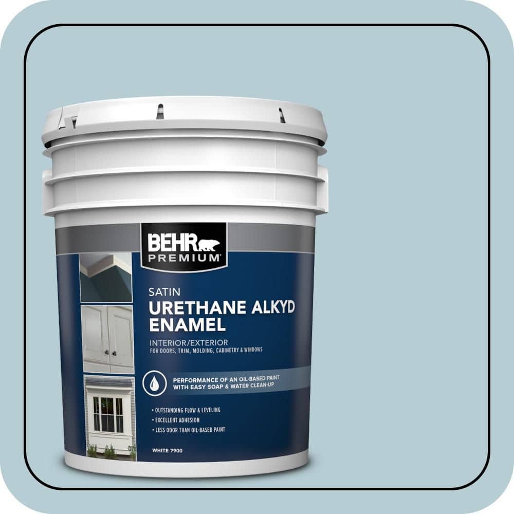 BEHR PREMIUM 5 gal. #530E-3 Sonata Urethane Alkyd Satin Enamel Interior/Exterior Paint