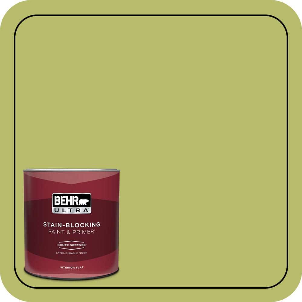 BEHR ULTRA 1 qt. #P360-5 Citrus Peel Extra Durable Flat Interior Paint & Primer