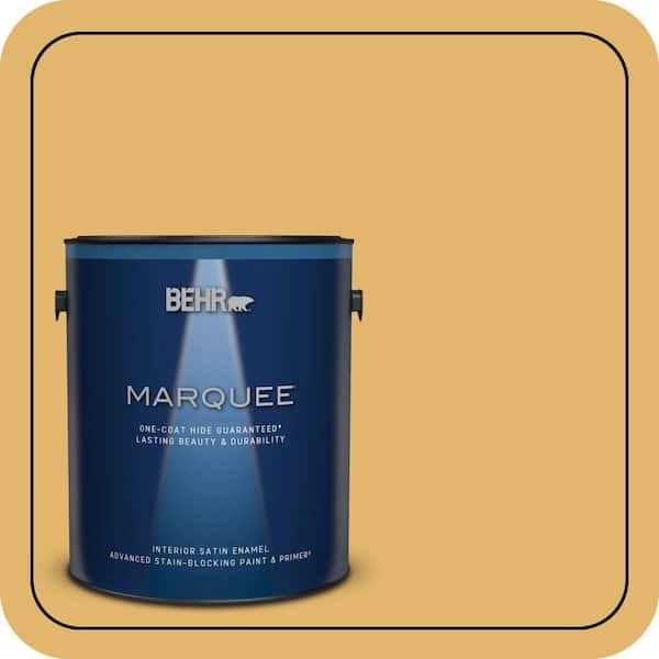 BEHR PREMIUM PLUS 1 gal. #M290-5 English Custard Semi-Gloss Enamel Low Odor Interior Paint & Primer (4)