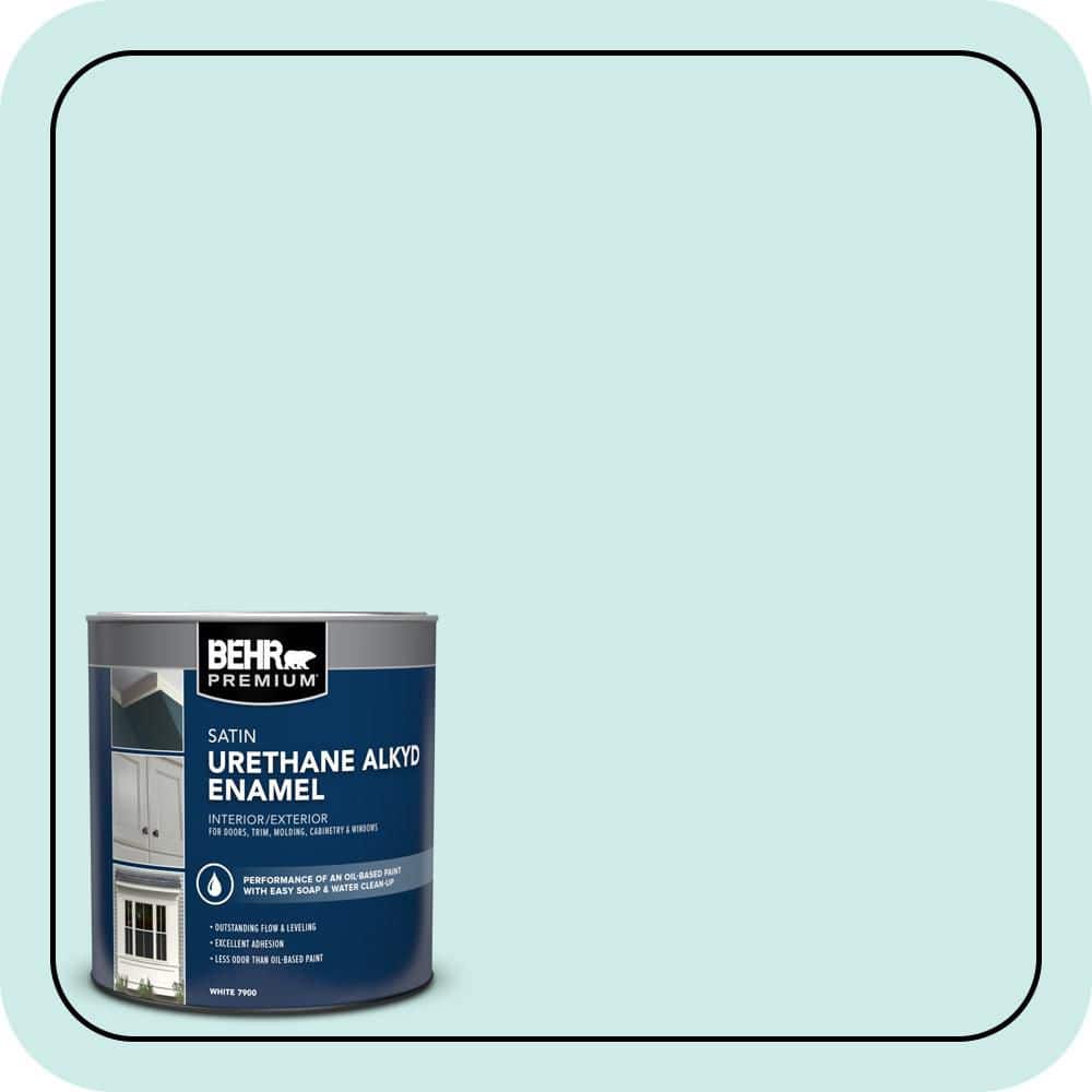 BEHR PREMIUM 1 qt. #500C-3 Spa Satin Enamel Urethane Alkyd Interior/Exterior Paint