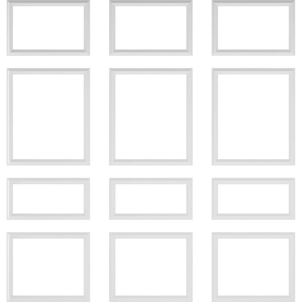 Ekena Millwork 94-1/2 in. Adjustable 94 1/2 in. to 120 in. Ashford Square Panel Full Wall Wainscot Paneling Kit (1)
