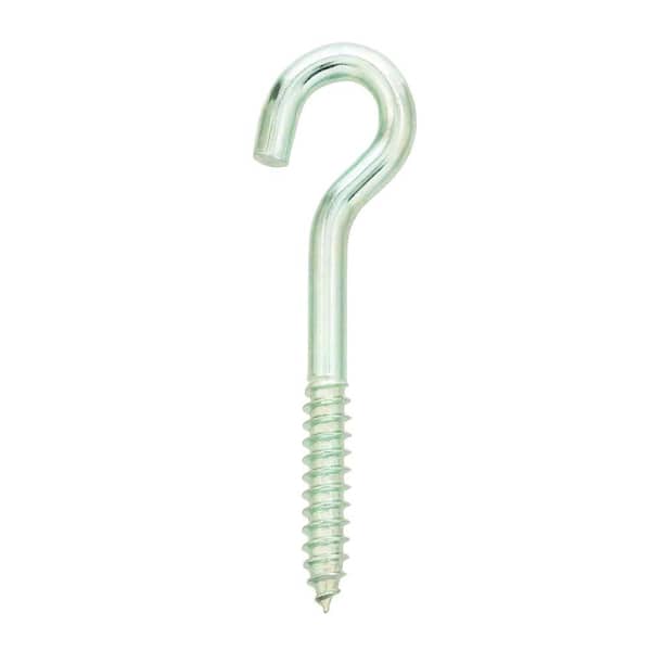 Everbilt 1/4 in. x 5 in. Zinc-Plated Lag Thread Screw Hook (2)
