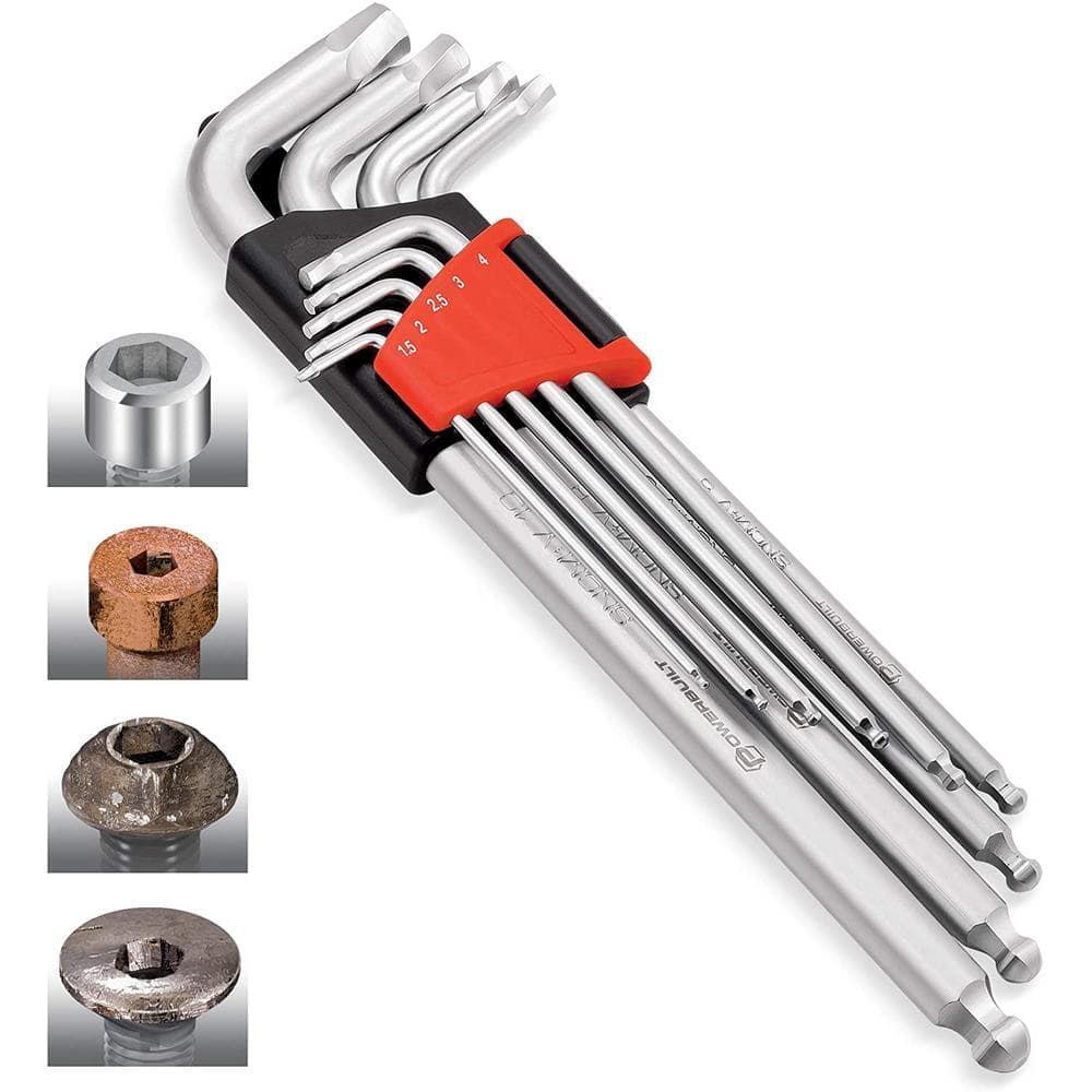 Powerbuilt 9 Piece Zeon Metric Hex Key Wrench Set for Damaged Fasteners (1)