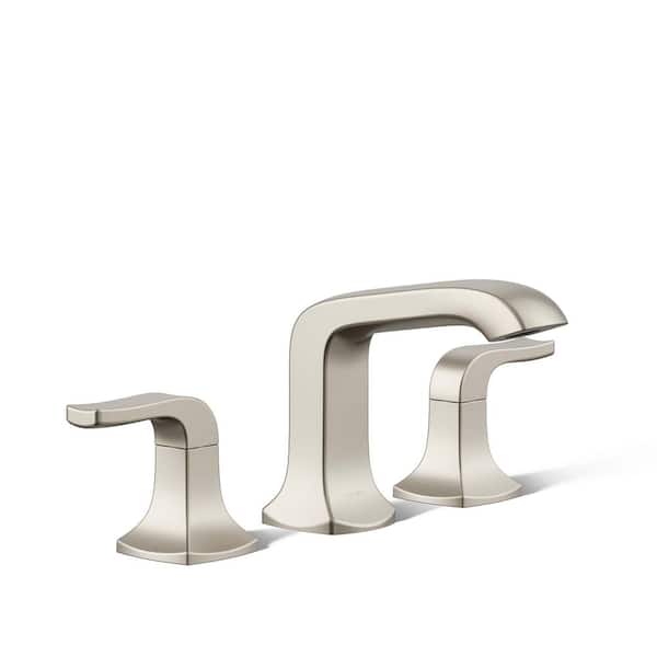 KOHLER Rubicon 8 in. Widespread Double Handle Bathroom Faucet in Vibrant Brushed Nickel