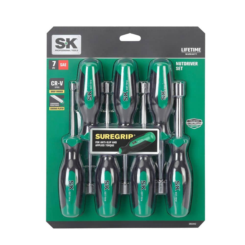 SK Chrome SAE Hand Tools Nut Driver Set-7 Pieces (2)