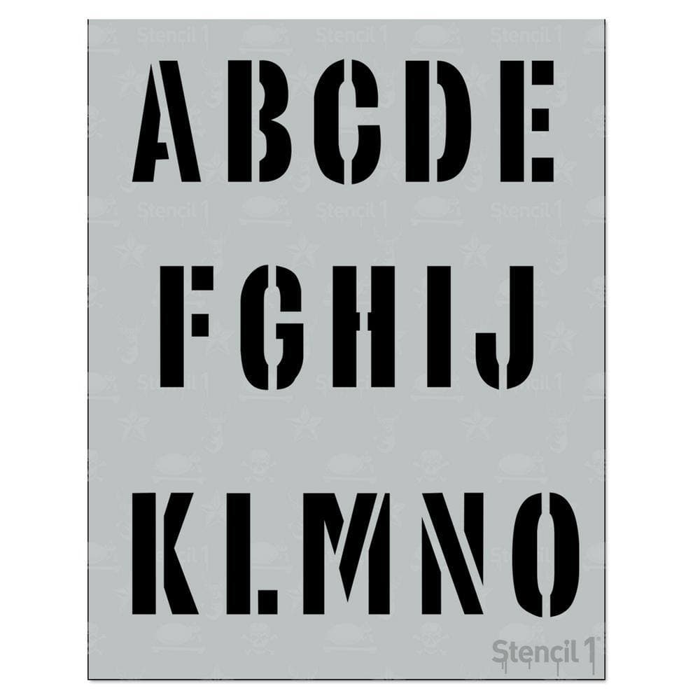 Stencil1 1 in. Industrial Font Stencil