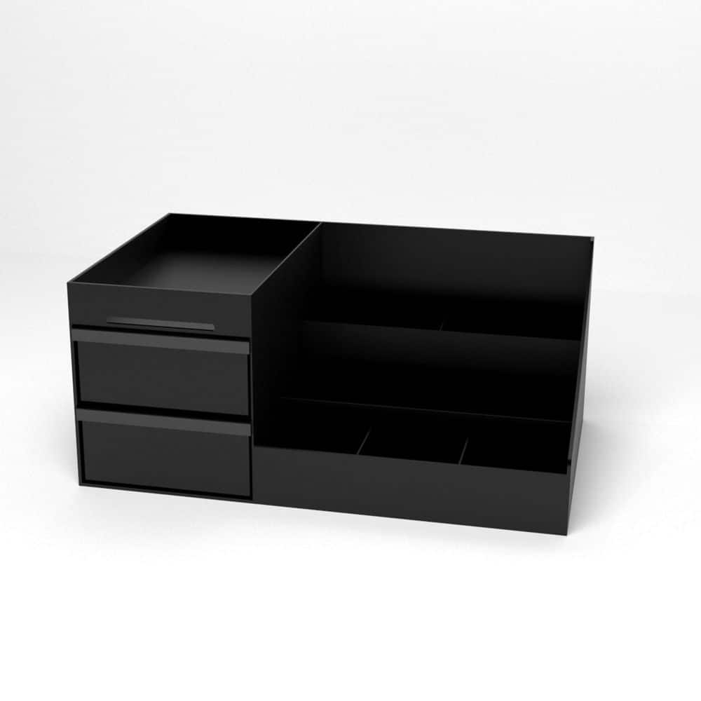 Wudkey Mens Vanity Organizer in Black, Mens Cologne Organizer, Perfume Organizer,Cologne Stand,Cologne Shelf, Easy to Clean (1)