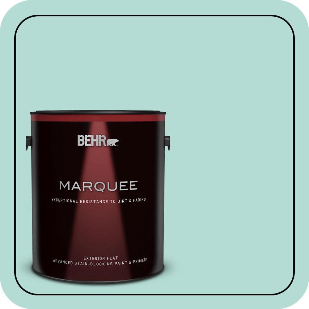 BEHR MARQUEE 1 gal. #490C-3 Balmy Seas Flat Exterior Paint & Primer