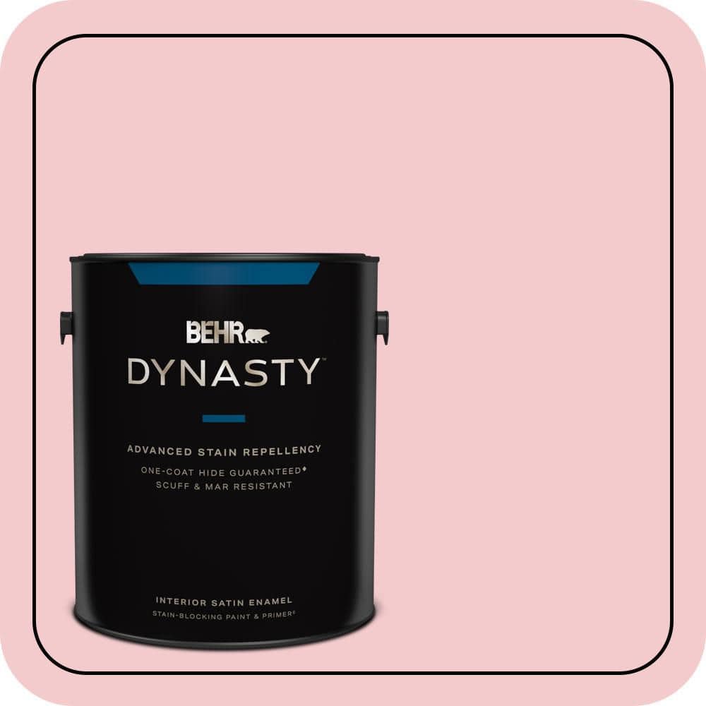 BEHR DYNASTY 1 gal. #P160-1 Angel Kiss Satin Enamel Interior Stain-Blocking Paint and Primer