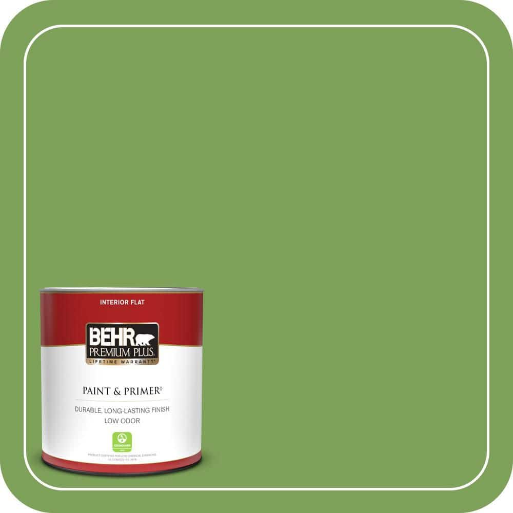 BEHR PREMIUM PLUS #P380-6 Springview Green Interior/Exterior Paint & Primer Color Sample (1)