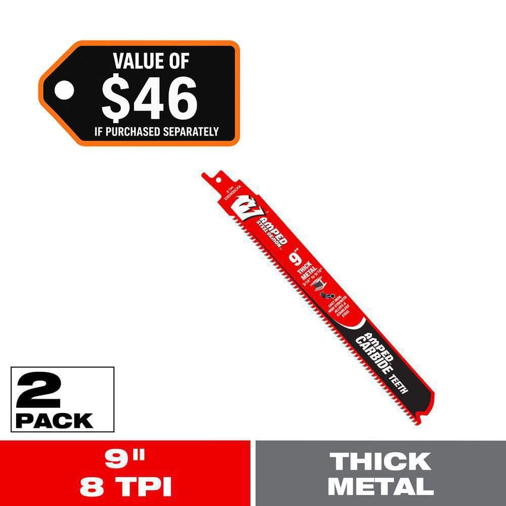 DIABLO 9 in. 8 TPI Steel Demon AMPED Carbide Reciprocating Saw Blade for Thick Metal Cutting (2-Pack)