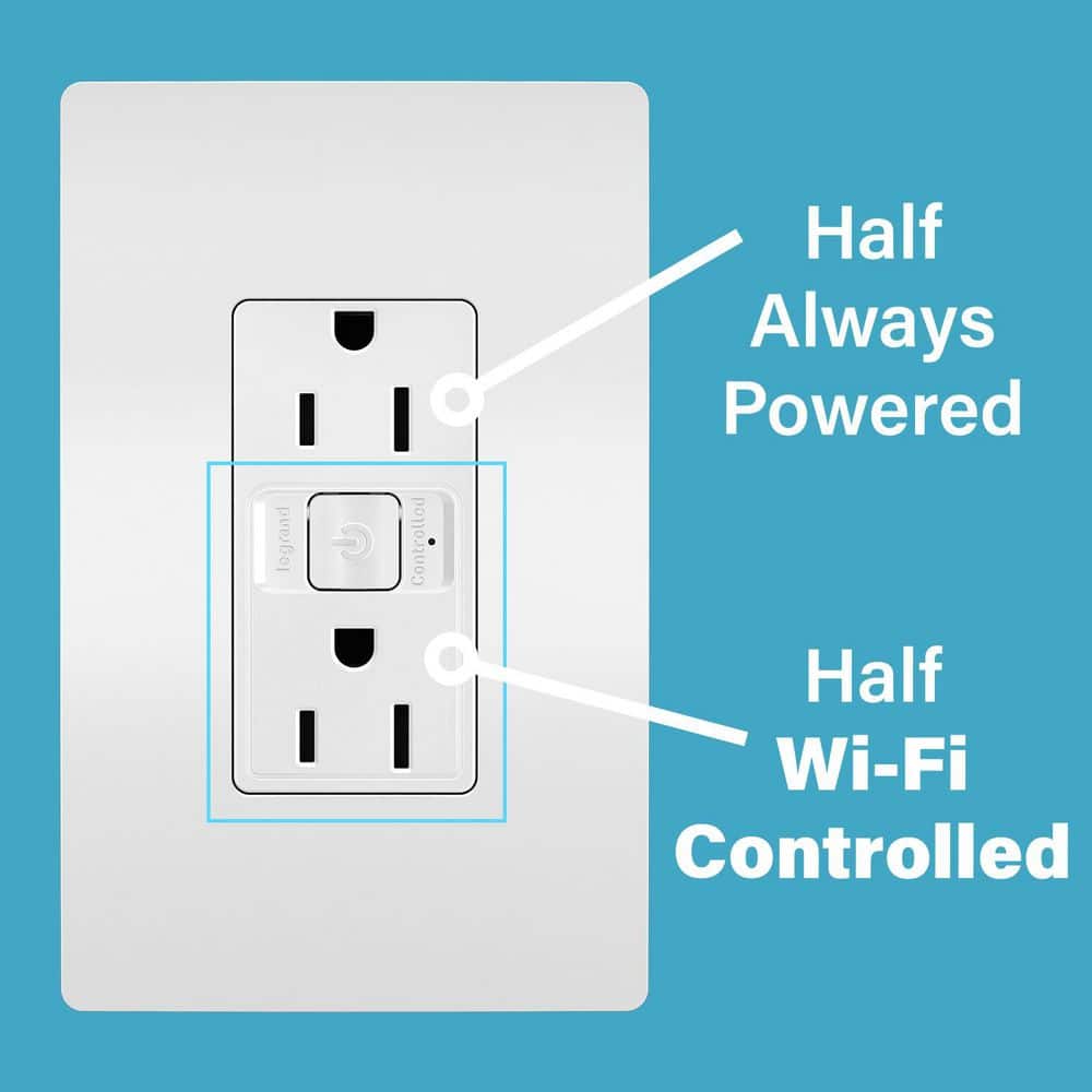 Legrand Radiant Smart Matter-Enabled 15A Duplex Outlet with Wi-Fi, White (2)