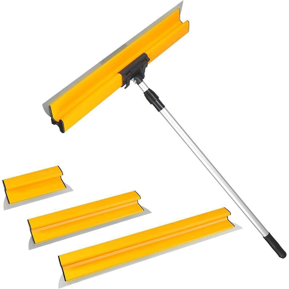 KIWDZFU Skimming Blade Set with 12 Plus 22 Plus 32 Stainless Steel Blades and 35-62 Aluminum Handle for Drywall/Wall/Plaster (1)