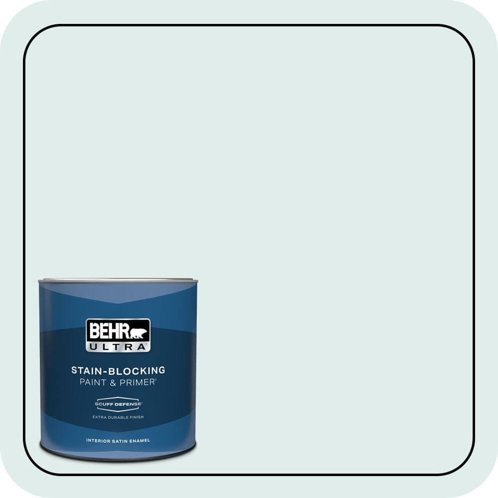 BEHR ULTRA 1 qt. #500E-1 Cumulus Extra Durable Satin Enamel Interior Paint & Primer