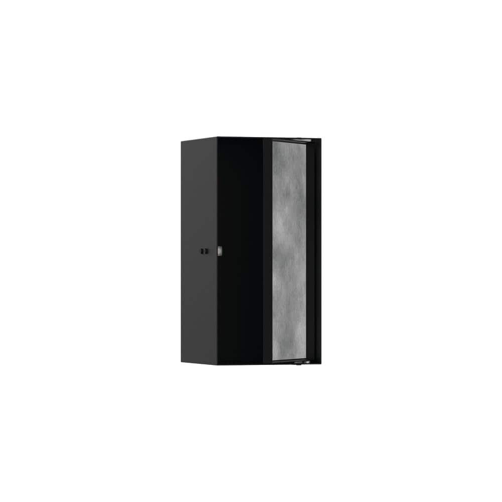 Hansgrohe XtraStoris Rock 9 in. W x 15 in. H x 6 in. D Stainless Steel Shower Niche with Tileable Door in Matte Black (1)