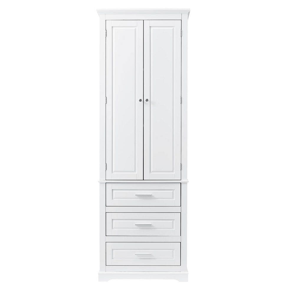 Unbranded Modern 24 in. W 15.7 in. D 70 in. H Linen Cabinet Tall Floor Storage with Three Drawers (3)