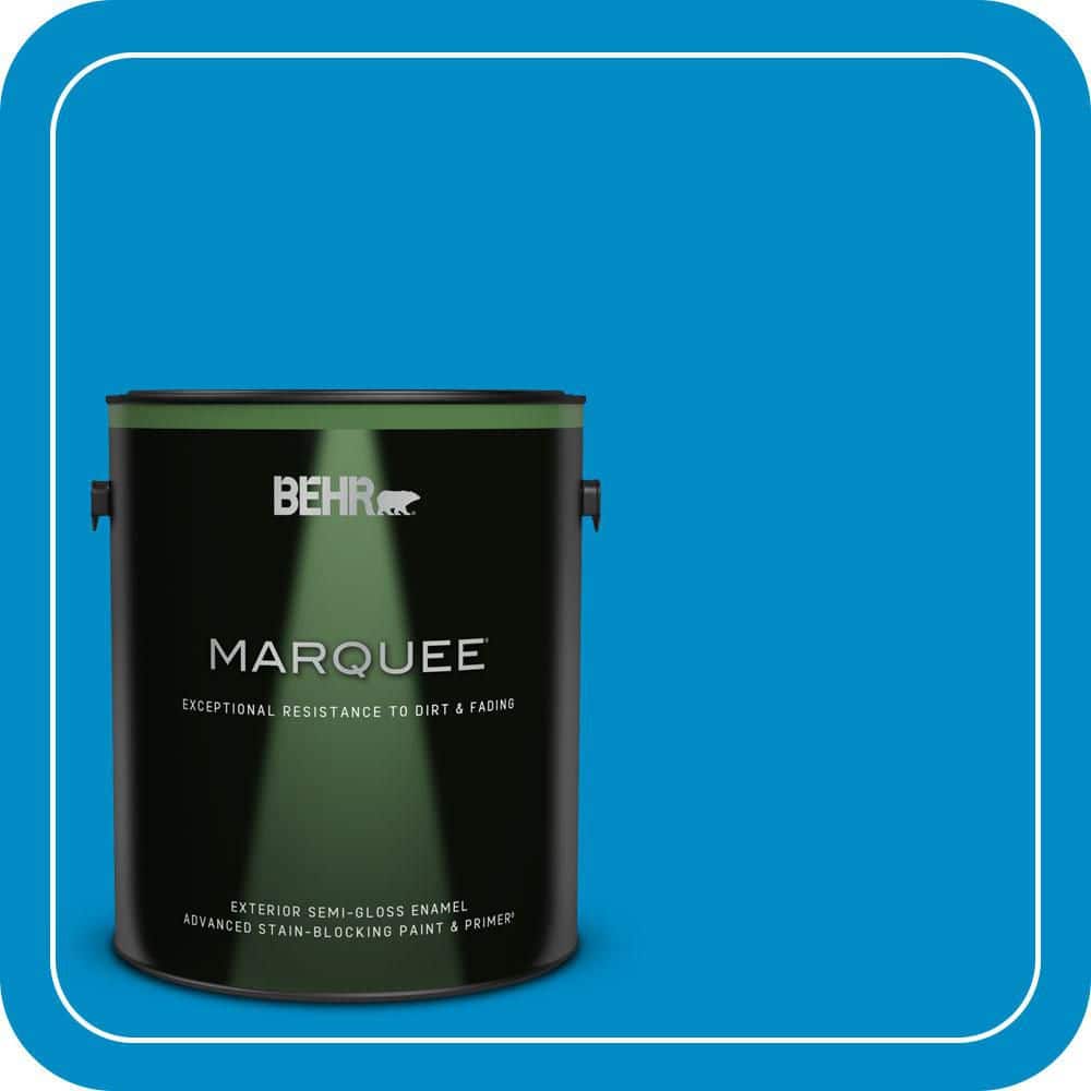 BEHR MARQUEE 1 gal. #MQ4-57 Celebration Blue Semi-Gloss Enamel Exterior Paint & Primer (1)