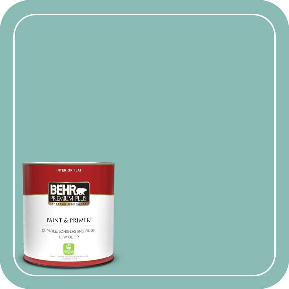 BEHR PREMIUM PLUS #T14-1 Ocean Liner Flat Interior/Exterior Paint & Primer Color Sample