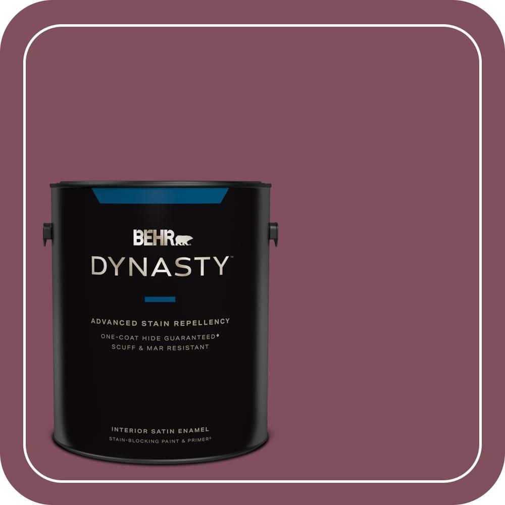 BEHR DYNASTY 1 gal. #T17-14 Artful Magenta Satin Enamel Interior Stain-Blocking Paint and Primer