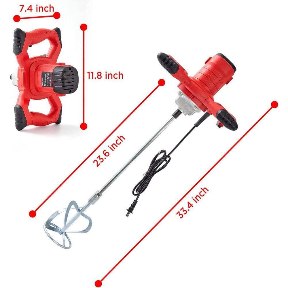 KIWDZFU 2300-Watts Handheld Electric Concrete Mixer Portable Cement Mixer with 6 Speeds for Mud Mortar Paint Mixing (3)