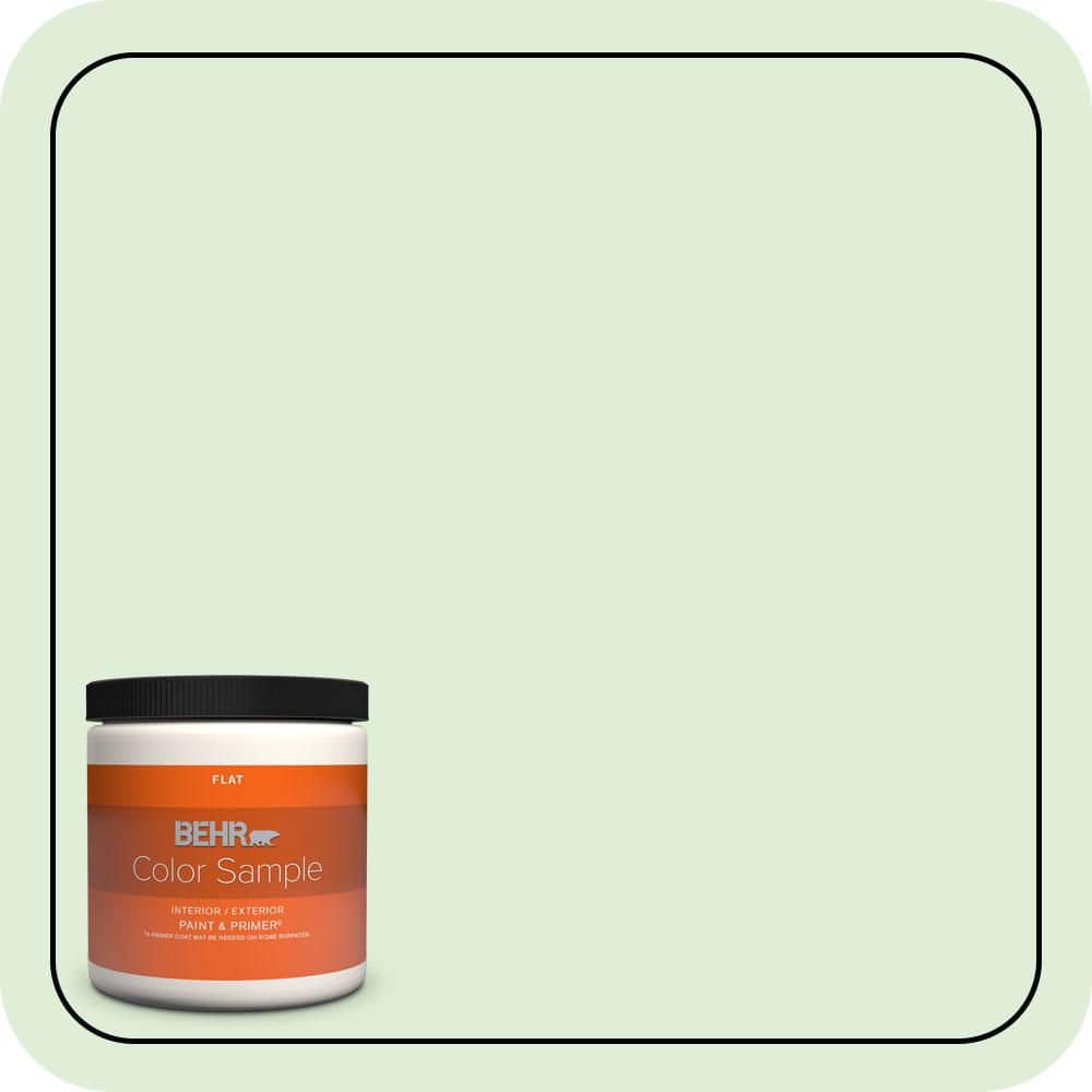 BEHR PREMIUM PLUS 8 oz. #440C-2 Cucumber Crush Flat Interior/Exterior Paint & Primer Color Sample