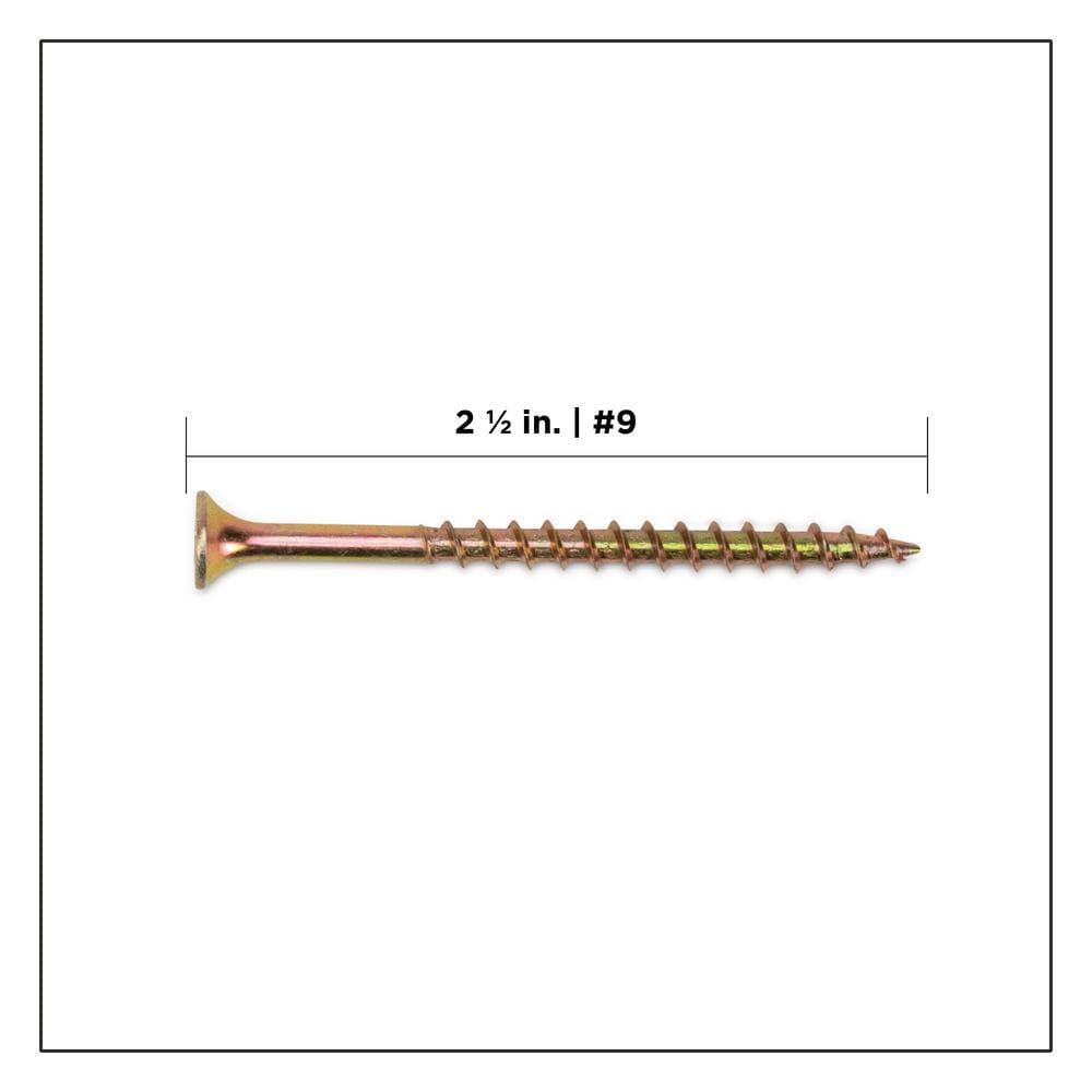 PRO-FIT #9 x 2-1/2 in. Star Bugle-Head Coarse Thread Gold Construction Wood Screws 25 lbs. (2475-Count) (2)