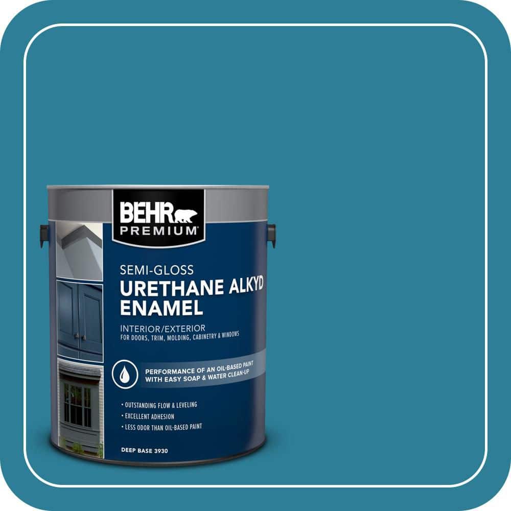 BEHR PREMIUM 1 gal. #M480-6 Valley of Glaciers Urethane Alkyd Semi-Gloss Enamel Interior/Exterior Paint (1)