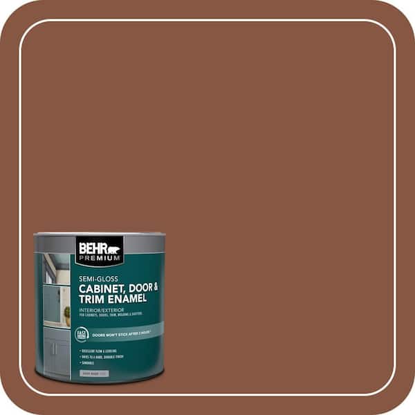 BEHR PREMIUM 1 qt. #S210-7 October Leaves Semi-Gloss Enamel Interior/Exterior Cabinet, Door & Trim Paint (2)