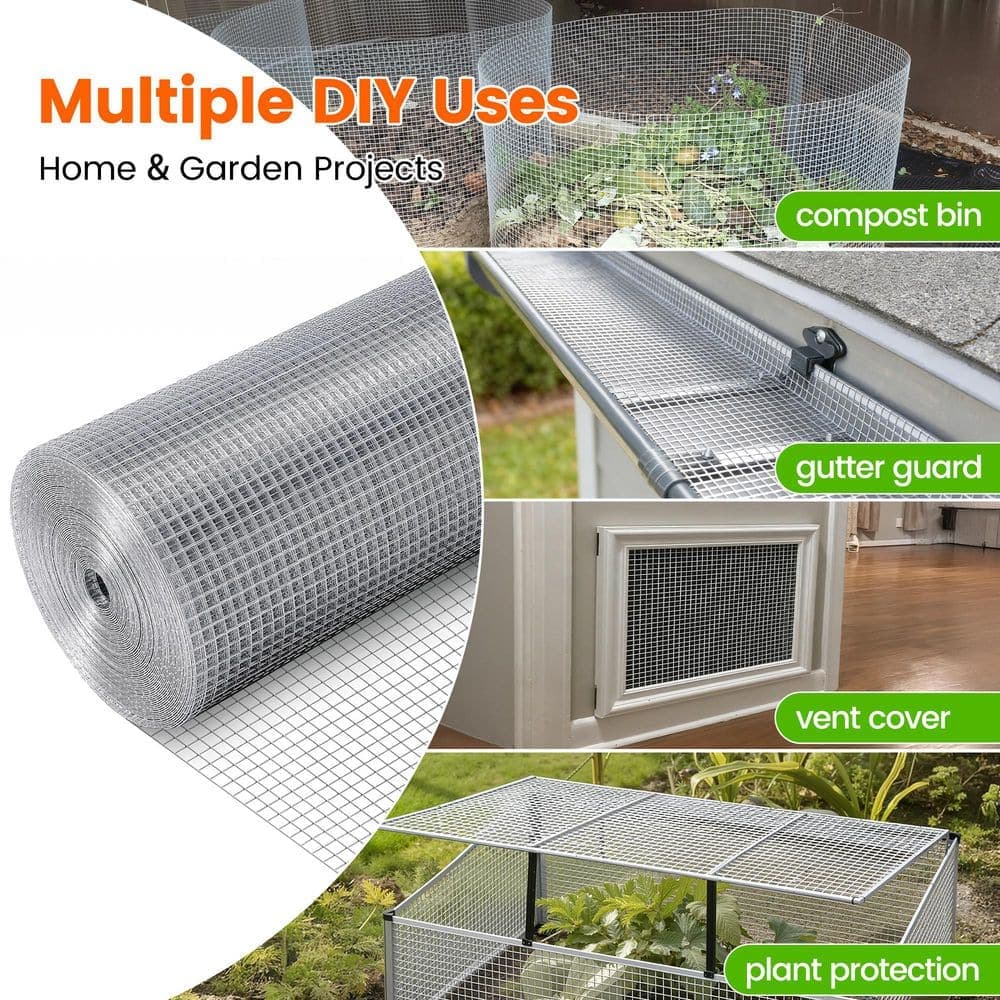 Silverpark 48 in. x 100 ft. 19-Gauge Reinforced Hot-Dip Galvanized Precision Welding Mesh Fit Most Size Animal Cages (2)