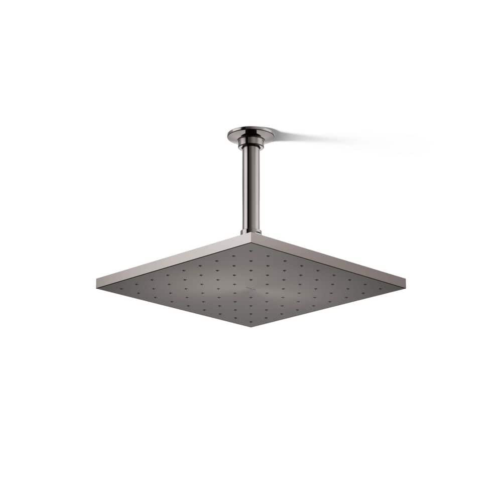 KOHLER 1-Spray Patterns 10 in. 1.75 GPM Rain Ceiling Mount Square Fixed Shower Head in Vibrant Titanium
